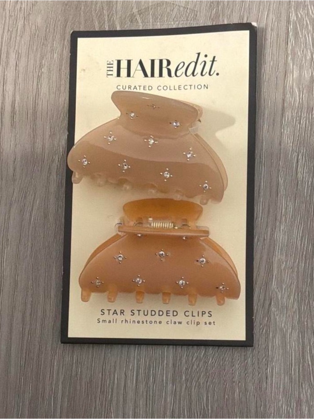 Star Studded Claw Clip Set - Beige